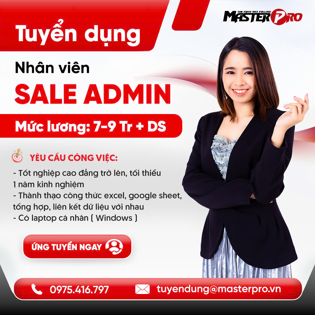 Tuyển dụng Nhân viên Sale admin – Trợ lý kinh doanh Tháng 3/2025