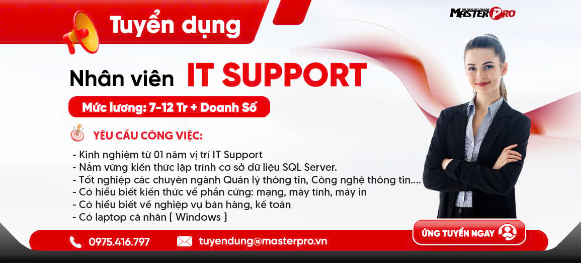 Tuyển dụng Nhân viên IT Support Tháng 3/2025